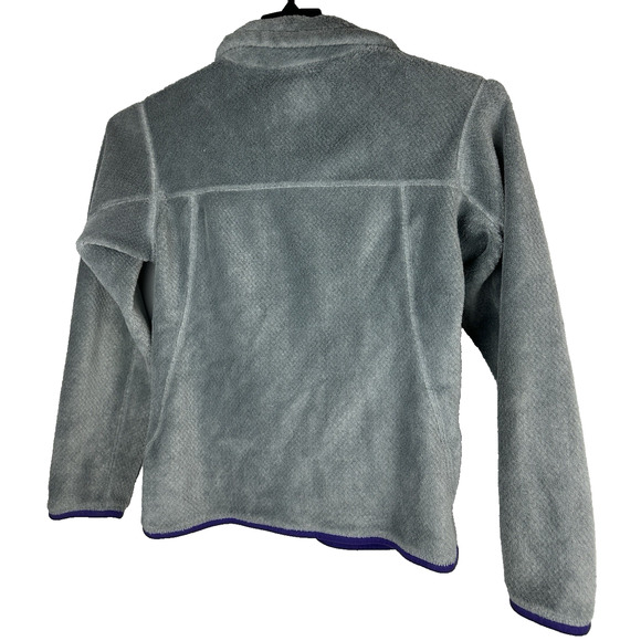 Patagonia Re-Tool Fleece 1/4 Snap-T Pullover Gray Purple Trim Women's Size Small - Picture 5 of 7